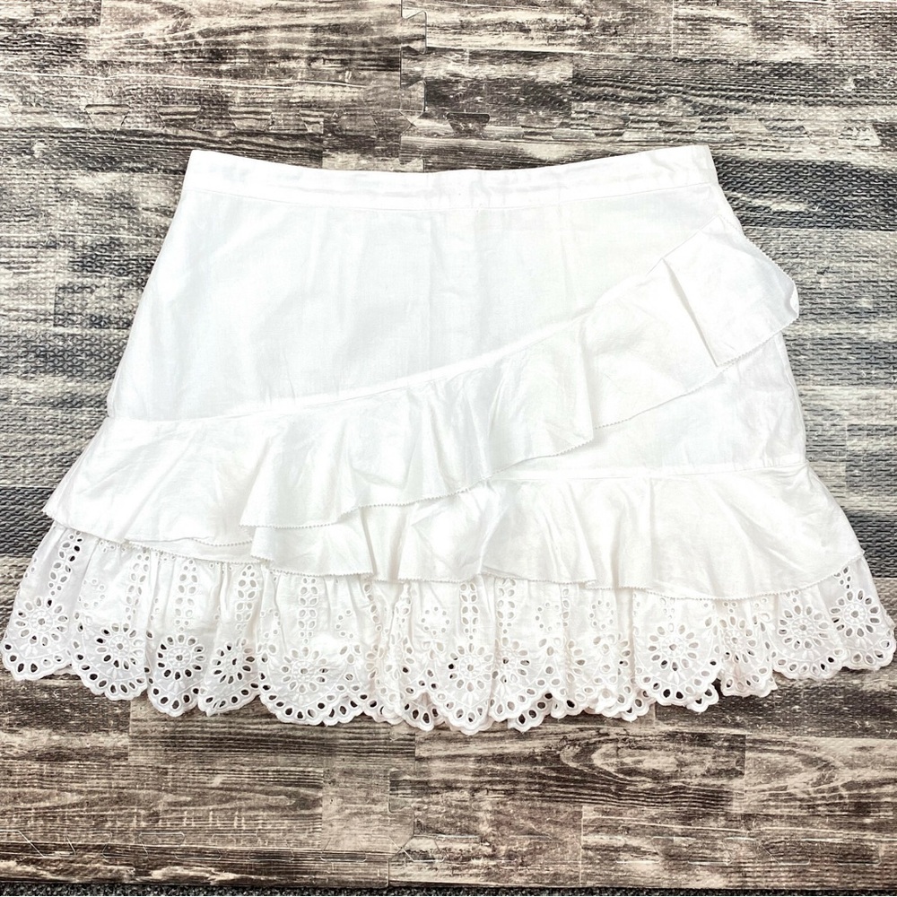 BCBG White Eyelet Ruffled Skirt - Picture 2 of 3